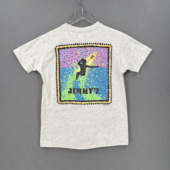 Vintage 90s JIMMY'Z JIMMY Z Surf Skate T-Shirt Mens Medium Gray Single Stitch - Picture 1 of 11